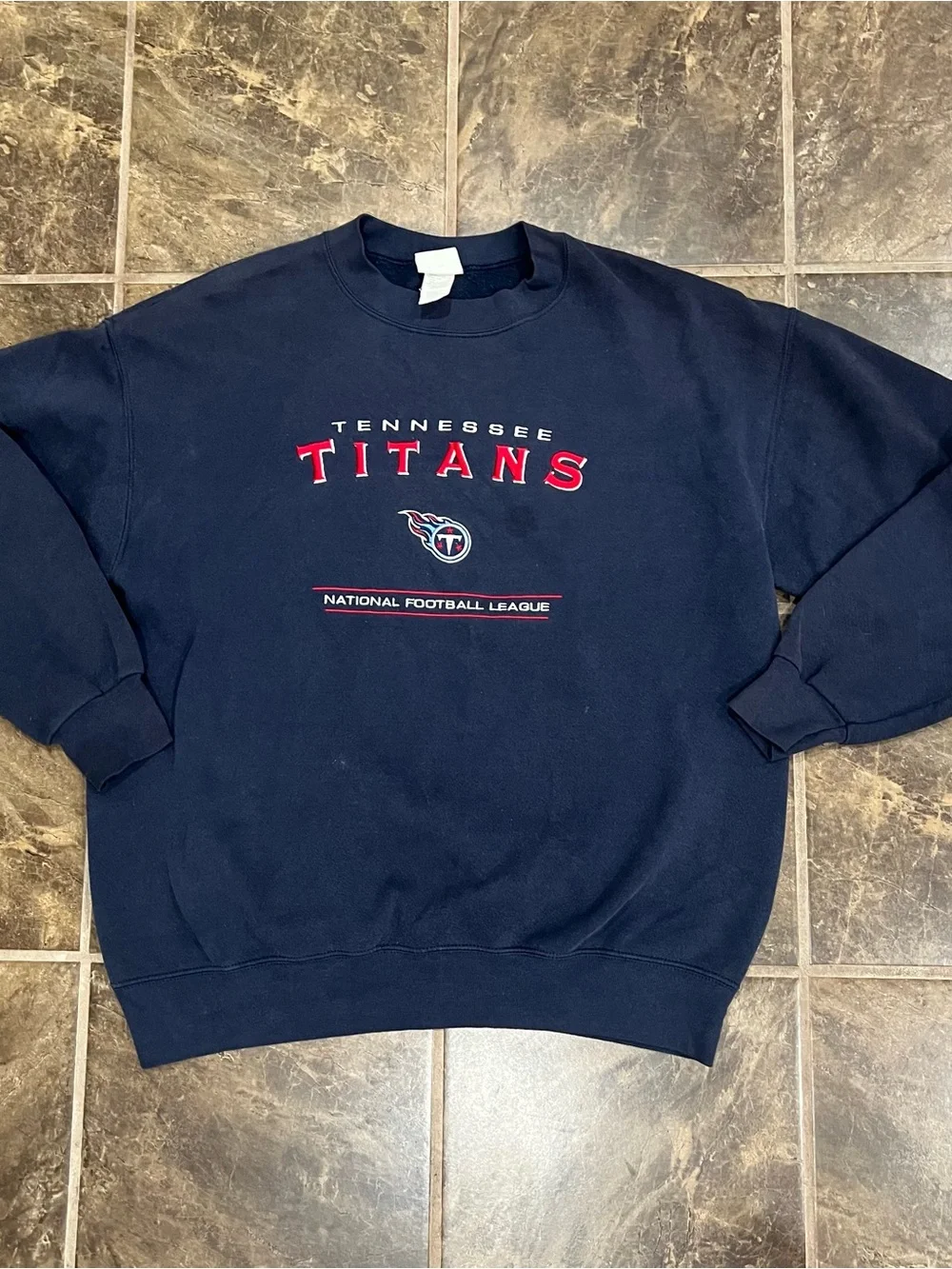 Vintage Tennessee Titans Sweatshirt Mens L Blue NFL Football Pro Player